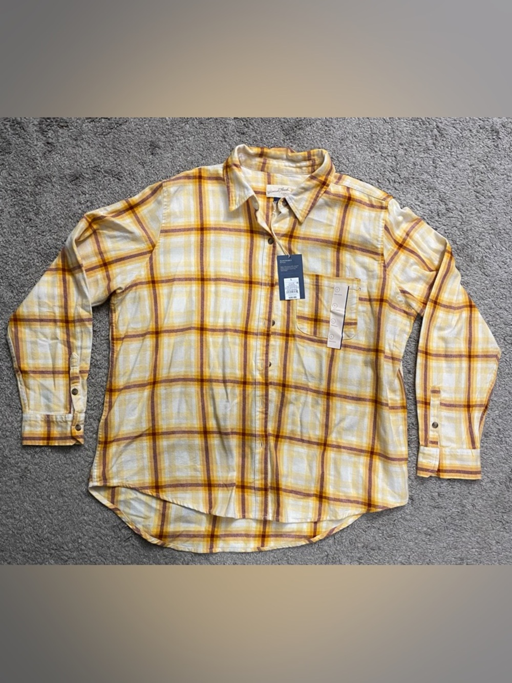 Universal Thread Yellow Plaid Button-Down Shirt